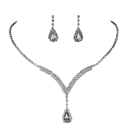 Majestic Necklace with Earrings Gemstone Set Copper Alloy Luxury Lightweight Wedding Jewellery for Bride 1