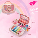 Make-up Bag 19 x 5 x 16 cm Open 26 x 24 x 14 cm Children's Set with Mirror Lip Gloss Eyeshadow Nail Polish Lipstick Blush Bag with Chain 3