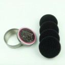 Make-up kwastenreiniger met spons Droge reiniging van kwasten zonder water Aluminium doos met deksel Diameter 8 cm Hoogte 3 cm 1