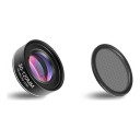 Makro objektiivi mobiilille työetäisyydellä 30–120 mm Tähtifiltteri 37 mm Klipsi ja suojakotelo Musta Korujen ja luonnon valokuvia varten 3