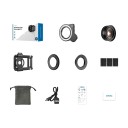 Makro objektiv til mobil Zoom 10-20x Med cirkulært LED lys 32 dioder Aluminium krop Telefonholder 7-10 cm Sort til iOS og Android 1