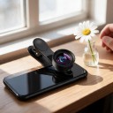 Makroobjektiv til mobil 120 mm Super makro 10x med universelt klip, dæksler og EVA-etui, sort til iOS og Android til blomster og insekter 2