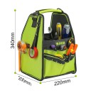 Mala aberta para ferramentas 34 x 22 x 20 cm À prova de água com fundo reforçado 23 bolsos Correia ajustável Organizador 2