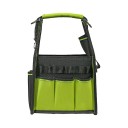 Mala aberta para ferramentas 34 x 22 x 20 cm À prova de água com fundo reforçado 23 bolsos Correia ajustável Organizador 9