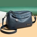 Mala crossbody feminina com alça para o ombro Vários compartimentos com fecho e bolsa na parte de trás Alça destacável com mosquetões 24 x 6