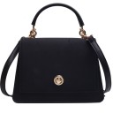Mala crossbody feminina com alça superior Para levar na mão ou ao ombro Aba com fecho redondo Aparência de camurça Pele PU 24 x 10 x 17 11