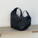 Mala crossbody feminina em forma de meia-lua Macia e espaçosa Fecho de zip Alça com fivela Couro PU e poliéster 31 x 11 x 20 cm 6