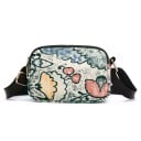 Malá dámská crossbody kabelka s potiskem Více oddílů na zip Široký popruh s kovovou přezkou a karabinkami Nylon a polyester 17 x 12 x 8 cm 6