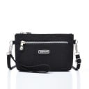 Malá dámská crossbody kabelka z nylonu a polyesteru Přední kapsa na zip Poutko na zápěstí a popruh přes rameno 22 x 12 x 6 cm 2