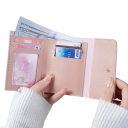 Mała damska portmonetka 11,5 x 9 x 1,5 cm Zapięcie na klamrę Sztuczna skóra Wiele kolorów Kompaktowe rozwiązanie do codziennego 4