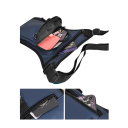 Mala de cintura masculina 31×18×2 cm PU e poliéster Saco crossbody Saco de ombro Saco de cintura para moto Bolsa para telemóvel Saco de coxa 5