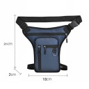 Mala de cintura masculina 31×18×2 cm PU e poliéster Saco crossbody Saco de ombro Saco de cintura para moto Bolsa para telemóvel Saco de coxa 9