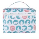 Mala de cosméticos feminina em forma de mala com estampado Pega e fecho em volta da tampa Poliéster 15 x 16 x 22 cm Para maquilhagem e produtos 6