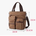 Mala de crossbody em tela para homem 35×30×10,5 cm Vintage pasta a tiracolo Unisex mala de trabalho para viagens Pasta universitária 4