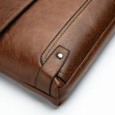 Mala de homem em pele sintética 33×24×5 cm Saco crossbody elegante para escritório Saco de Boston para deslocações 5