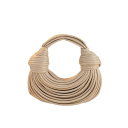 Mala de luxo em forma de noodle para senhora 25 x 10 x 27 cm com atilho de corda Bolsa elegante em pele sintética e poliéster Acessório 12