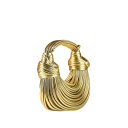 Mala de luxo em forma de noodle para senhora 25 x 10 x 27 cm com atilho de corda Bolsa elegante em pele sintética e poliéster Acessório 3