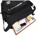 Mala de ombro masculina impermeável 25×25,7×13,3 cm Pequena mala de trabalho Oxford de nylon e poliéster com múltiplos bolsos 2