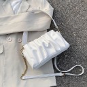 Mala de senhora a tiracolo com superfície franzida 25 x 15 x 7 cm Em pele sintética PU Alça larga e alça longa crossbody Cadeia dourada 7