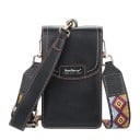 Mala de senhora crossbody com aba Alça larga com padrão geométrico Alça para a mão Superfície mate de pele PU Dimensões 20 x 11 x 5 cm 2