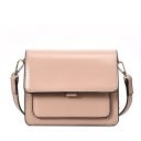 Mala de senhora crossbody com aba Forma retangular Alça larga com mosquetões Bordas acolchoadas Couro PU e poliéster 19,5 x 15,5 x 7,5 4