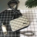 Mala de senhora crossbody com casca rígida padrão de losangos Fecho de correr à volta Alça longa e alça para a mão 17,5 x 10,5 x 7 cm 5