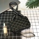 Mala de senhora crossbody com casca rígida padrão de losangos Fecho de correr à volta Alça longa e alça para a mão 17,5 x 10,5 x 7 cm 2