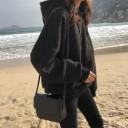 Mala de senhora pequena crossbody com aba Vários compartimentos interiores Alça ajustável com fivela Couro PU liso e poliéster 19 x 14 x 5 cm 10