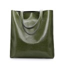 Mala de senhora shopper de ombro Mala retangular alta com superfície brilhante Duas alças longas Estilo simples e elegante 32 x 36 x 6 3