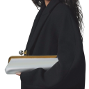 Mala de senhora tipo clutch 35 x 8,5 x 12 cm Alça removível Couro sintético Mala alongada e elegante para ocasiões sociais e uso diário 2