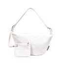 Mala feminina crossbody em forma de meia-lua Fecho de correr Pequena bolsa incluída Alça com mosquetões de metal 2