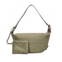 Mala feminina crossbody em forma de meia-lua Fecho de correr Pequena bolsa incluída Alça com mosquetões de metal 1