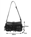 Mala goth feminina 28 x 7 x 15 cm Couro sintético e poliéster Design alternativo escuro Mala de ombro estilosa 7