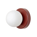 Malá nástenná LED lampa s kulovým tienidlom, 8 x 10 cm, závit E9, teplé biele svetlo 2700-3500K, plast a kov, do spálne a chodby 8