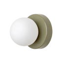Malá nástenná LED lampa s kulovým tienidlom, 8 x 10 cm, závit E9, teplé biele svetlo 2700-3500K, plast a kov, do spálne a chodby 6