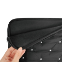 Mala para notebook 13–14 polegadas Saco protetor para MacBook Cores neutras Interior acolchoado Alça de transporte Design elegante 4