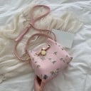 Mala pequena de senhora em forma de saco com bordado floral. Alça curta e alça longa em pele PU e poliéster 17 x 17 x 10 cm 2