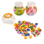 Małe kolorowe gumki 50 szt. w dwóch pudełkach Mini gumki dla dzieci z uroczymi motywami 2 plastikowe pojemniki z gumkami do wymazywania 5,5 x 5,3 cm 2