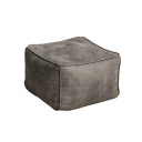 Malý retro taburet bez náplne 45 x 45 x 30 cm umelá koža štvorcová podnožka opierka nôh štýlový sedák do obývacej izby 4