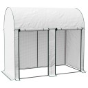 Malý skleník se 2 rolovacími dveřmi na zip rozměr 200 x 100 x 178 cm z ocelového rámu a PE plachty 140 g/m² bílý na rostliny 1