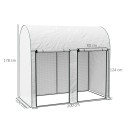 Malý skleník se 2 rolovacími dveřmi na zip rozměr 200 x 100 x 178 cm z ocelového rámu a PE plachty 140 g/m² bílý na rostliny 2