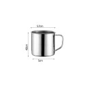 Mały stalowy kubek z uchwytem 100 ml 5.7 × 5 × 4.8 cm ze stali nierdzewnej srebrny do kawy espresso degustacji gospodarstwa domowego biura 5