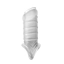 Manchon de pénis avec 4 anneaux de stimulation et un anneau de constriction pour prolongation, érection plus ferme et stimulation 2
