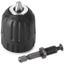Mandril de cambio rápido sin llave con sujeción de 0,8 a 10 mm y vástago hexagonal de 1/4" con rosca de 3/8" 24UNF negro para taladros 4