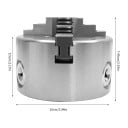 Mandrino autocentrante con 3 ganas a gradini di diametro 100 mm e altezza 5,5 cm in argento con chiave regolabile per tornio 2