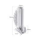 Manga de silicone para pénis com superfície texturizada em estilo de dorso de crocodilo e pega para os testículos em estilo de anel de constrição 3
