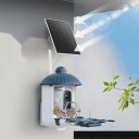 Mangiatore intelligente per uccelli con telecamera e pannello solare 30 x 17,8 x 24 cm WiFi Visione notturna Rilevamento del movimento IP65 Bianco 6