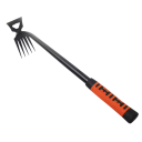 Mångsidig handkultivator 2i1 med räfsa 38 cm rostfritt stål svart-orange trädgårdsverktyg för jordbearbetning och ogräs 1