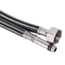 Manguera de fontanería G1/2 de nylon trenzado de acero inoxidable 60 cm, silicona, termoresistente, negra, para grifo, fregadero, lavabo 6