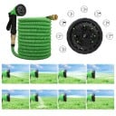 Manguera extensible para jardín de 30 m (100 pies), 8 modos de pulverización, adaptador de pistola pulverizadora y bolsa de agua para limpieza 1